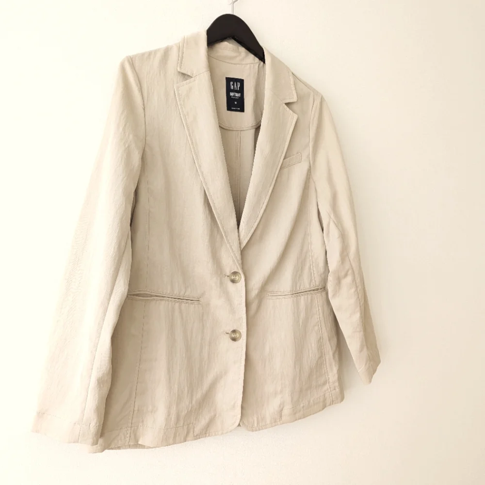 LIKE NEW GAP Soft Suit Tencel Blazer Tan Khaki Medium - Picture 6 of 15